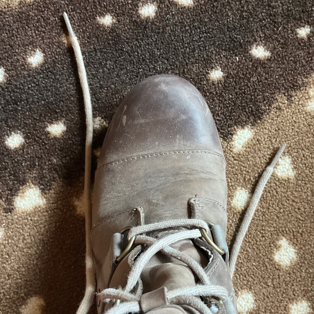 Sorel Women's Taupe Lace-Up Boots with Rugged Sole - Picture 3 of 4